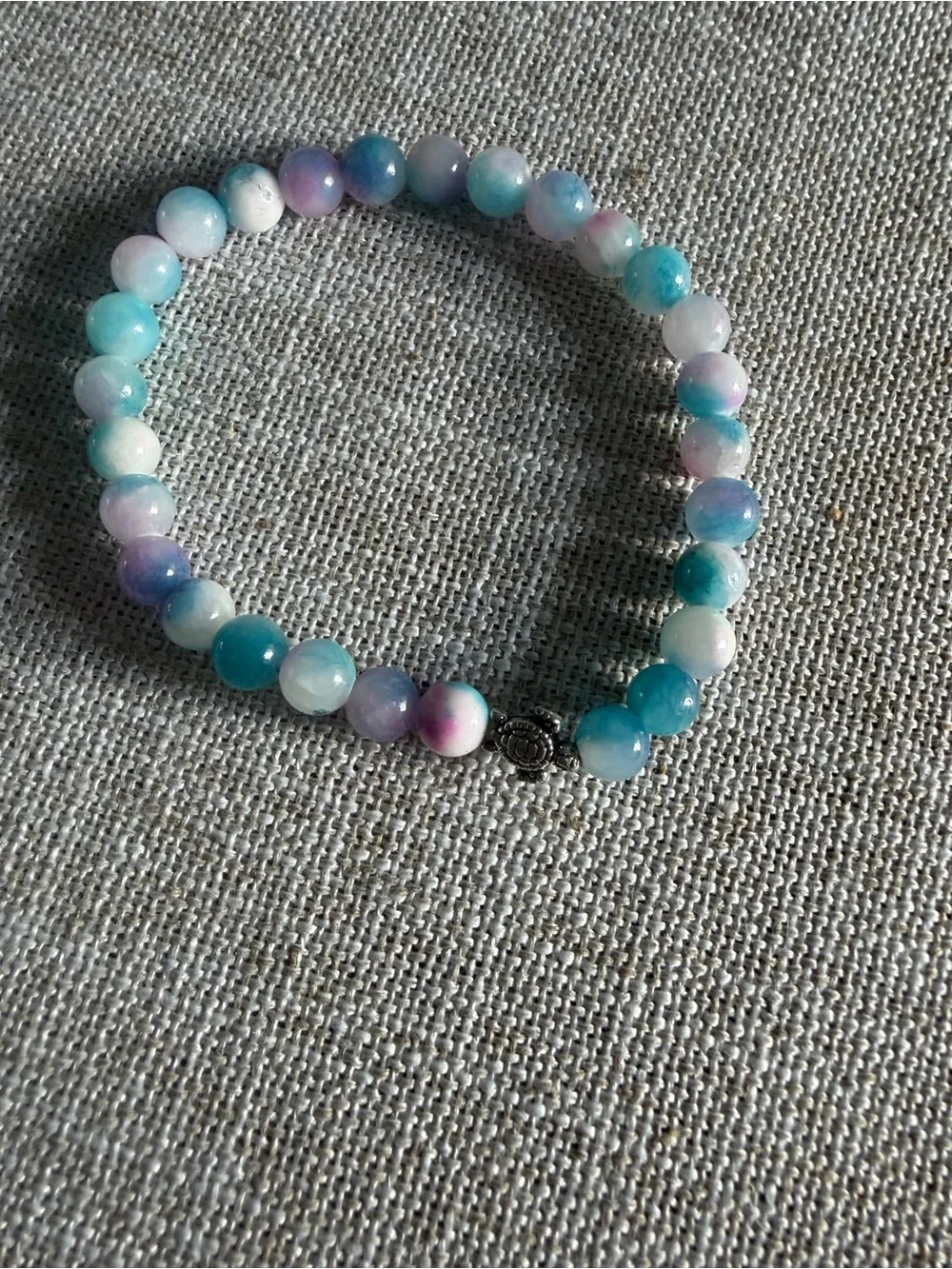 Kids Beaded Stretch Bracelets Set with Pink Star Charm - Pastel Multicolor
